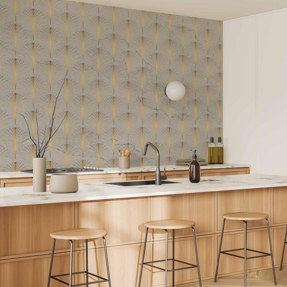 Fototapeta - Linearny wzór z dodatkiem złotego