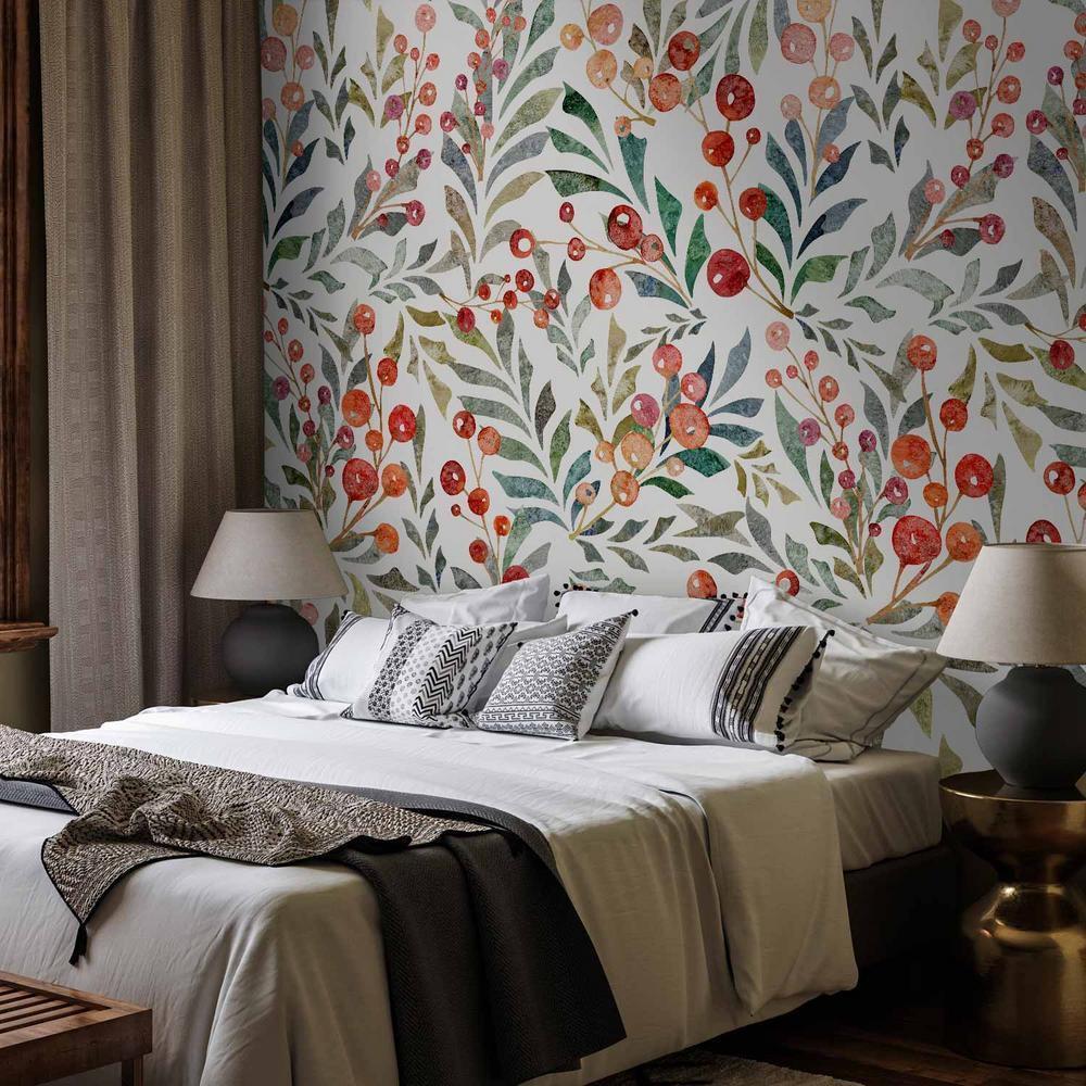 Fototapeta - Listki czerwonych jagód