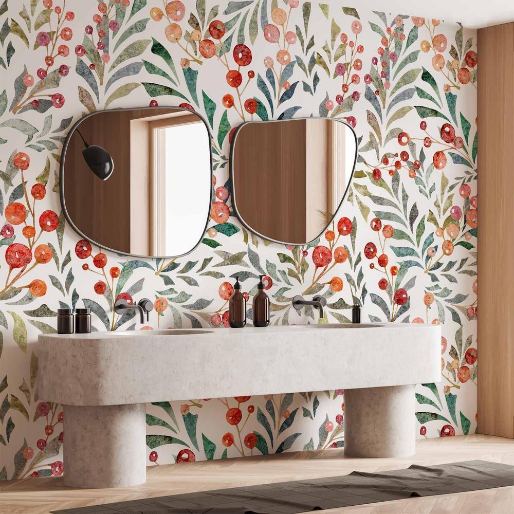 Fototapeta - Listki czerwonych jagód