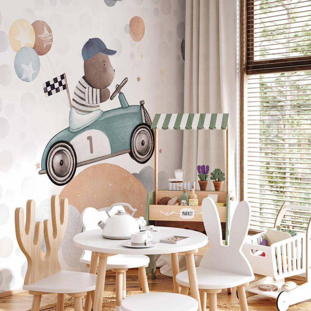 Fototapeta - Miś w samochodzie wyścigowym