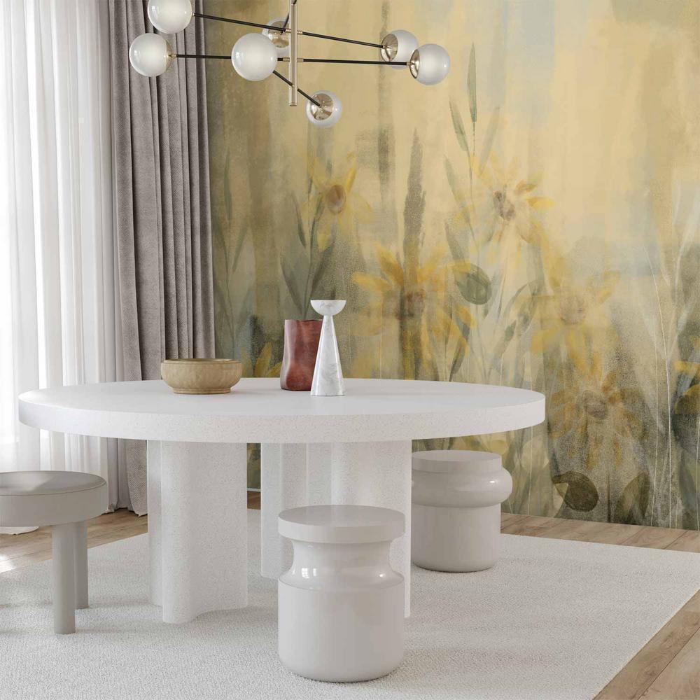 Fototapeta - Muśnięcie latem - motyw roślinny z łąką pełną żółtych kwiatów i traw