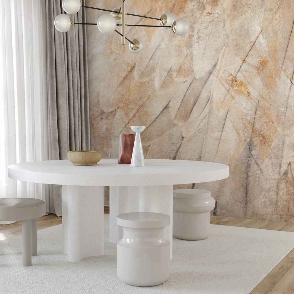 Fototapeta - Skrzydła ptaka - minimalistyczne zbliżenie na beżowe pióra z deseniem