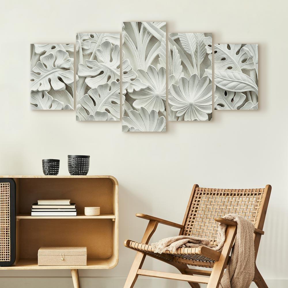 Obraz - Alabastrowy ogród (5-częściowy) szeroki