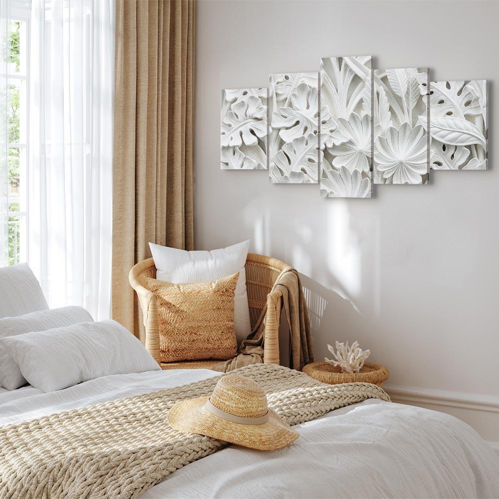 Obraz - Alabastrowy ogród (5-częściowy) szeroki