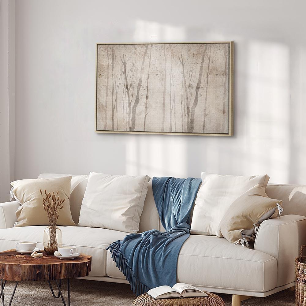 Obraz - Beżowy las myśli (1-częściowy) szeroki