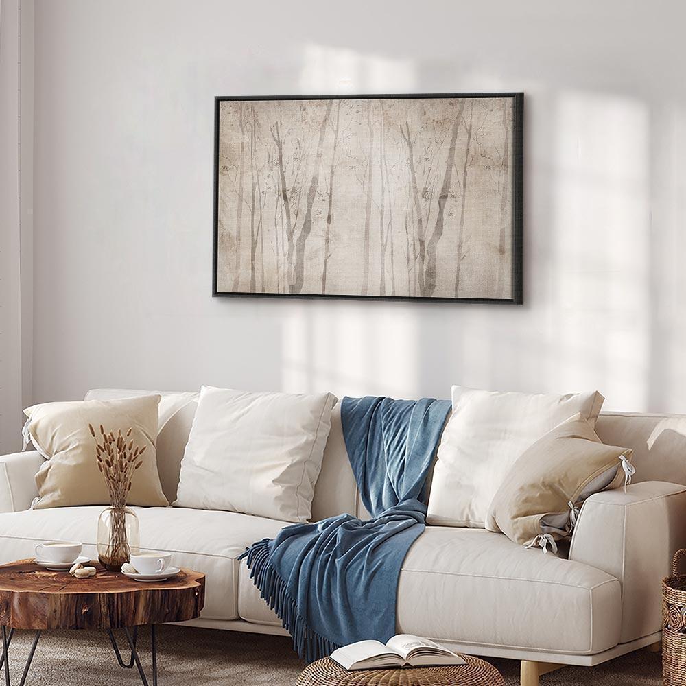 Obraz - Beżowy las myśli (1-częściowy) szeroki