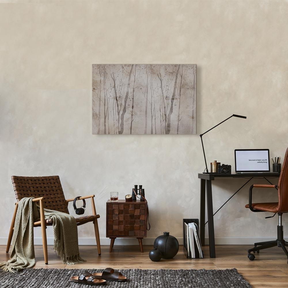 Obraz - Beżowy las myśli (1-częściowy) szeroki