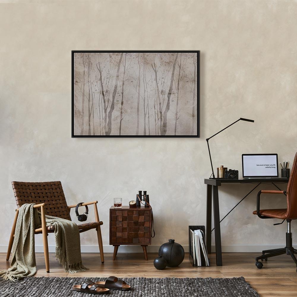 Obraz - Beżowy las myśli (1-częściowy) szeroki