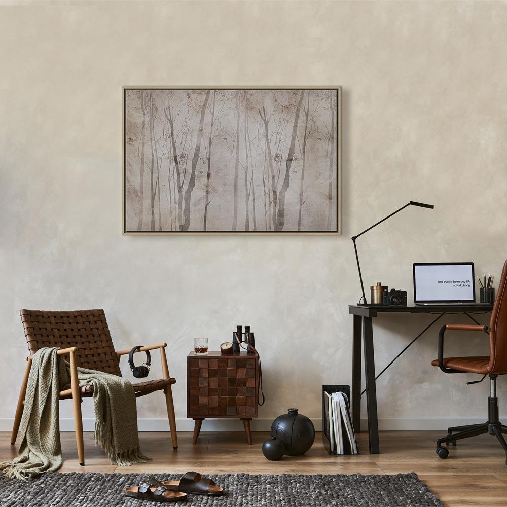 Obraz - Beżowy las myśli (1-częściowy) szeroki