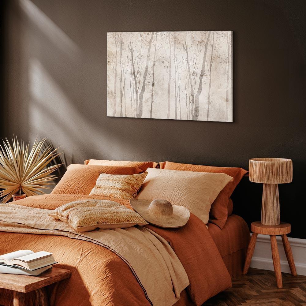 Obraz - Beżowy las myśli (1-częściowy) szeroki