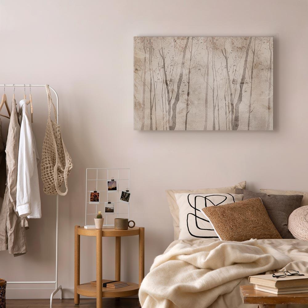 Obraz - Beżowy las myśli (1-częściowy) szeroki