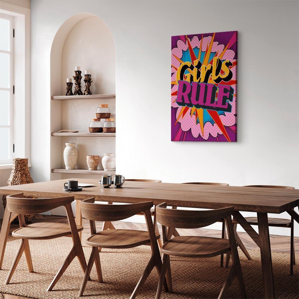 Obraz - Energia barw (1-częściowy) - angielskie napisy na kolorowym tle