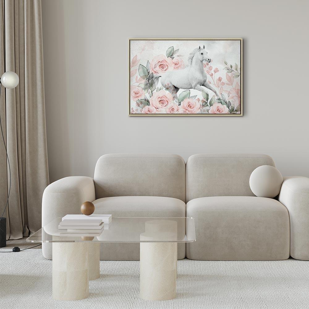 Obraz - Galop wśród róż (1-częściowy) szeroki