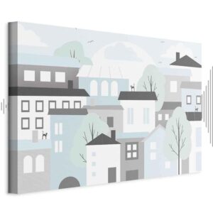 Obraz - Kolorowe miasteczko (1-częściowy) szeroki