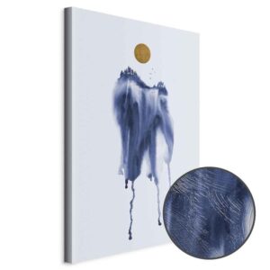 Obraz - Las w akwarelach (1-częściowy) - niebieski odcień pejzażu w abstrakcji