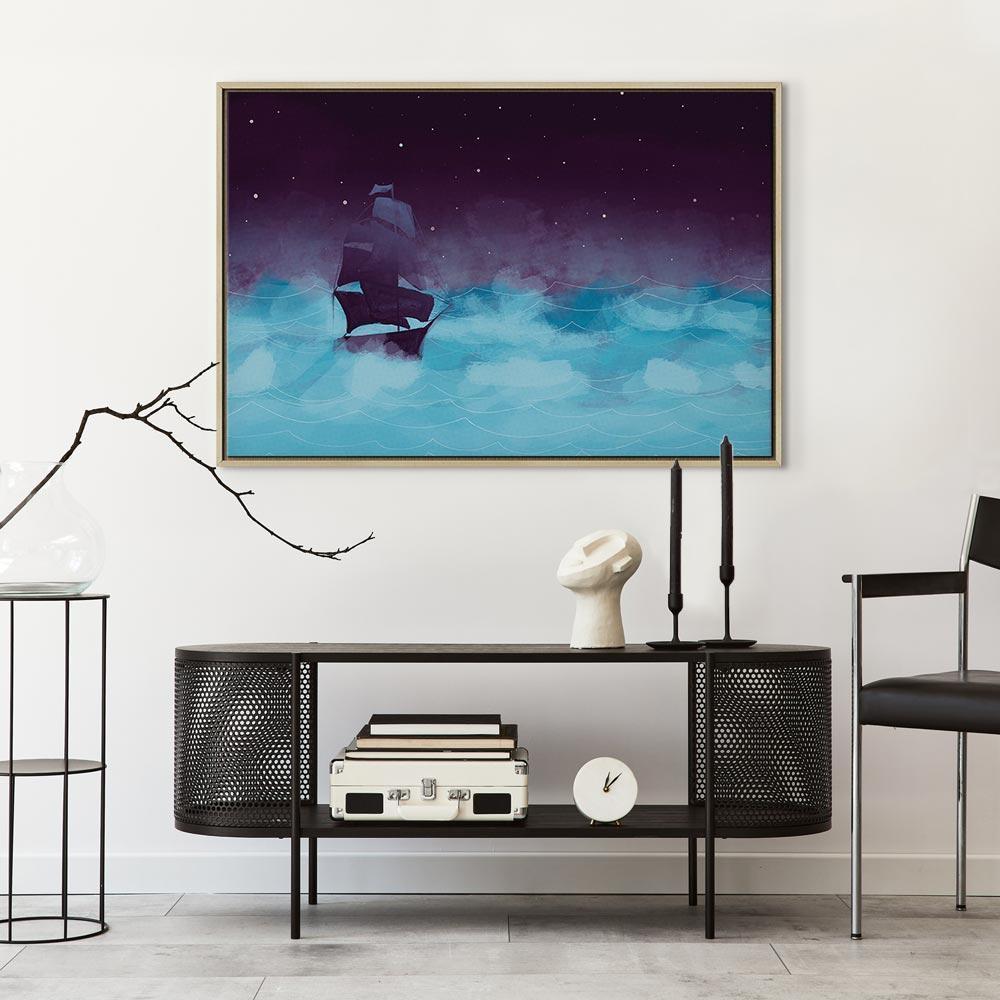 Obraz - Nocne fale (1-częściowy) szeroki - trzeci wariant