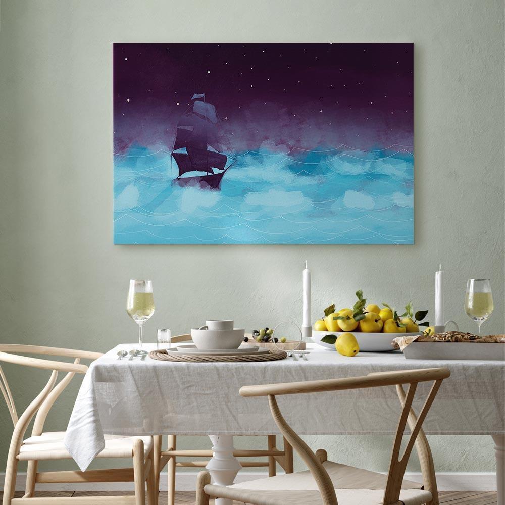 Obraz - Nocne fale (1-częściowy) szeroki - trzeci wariant