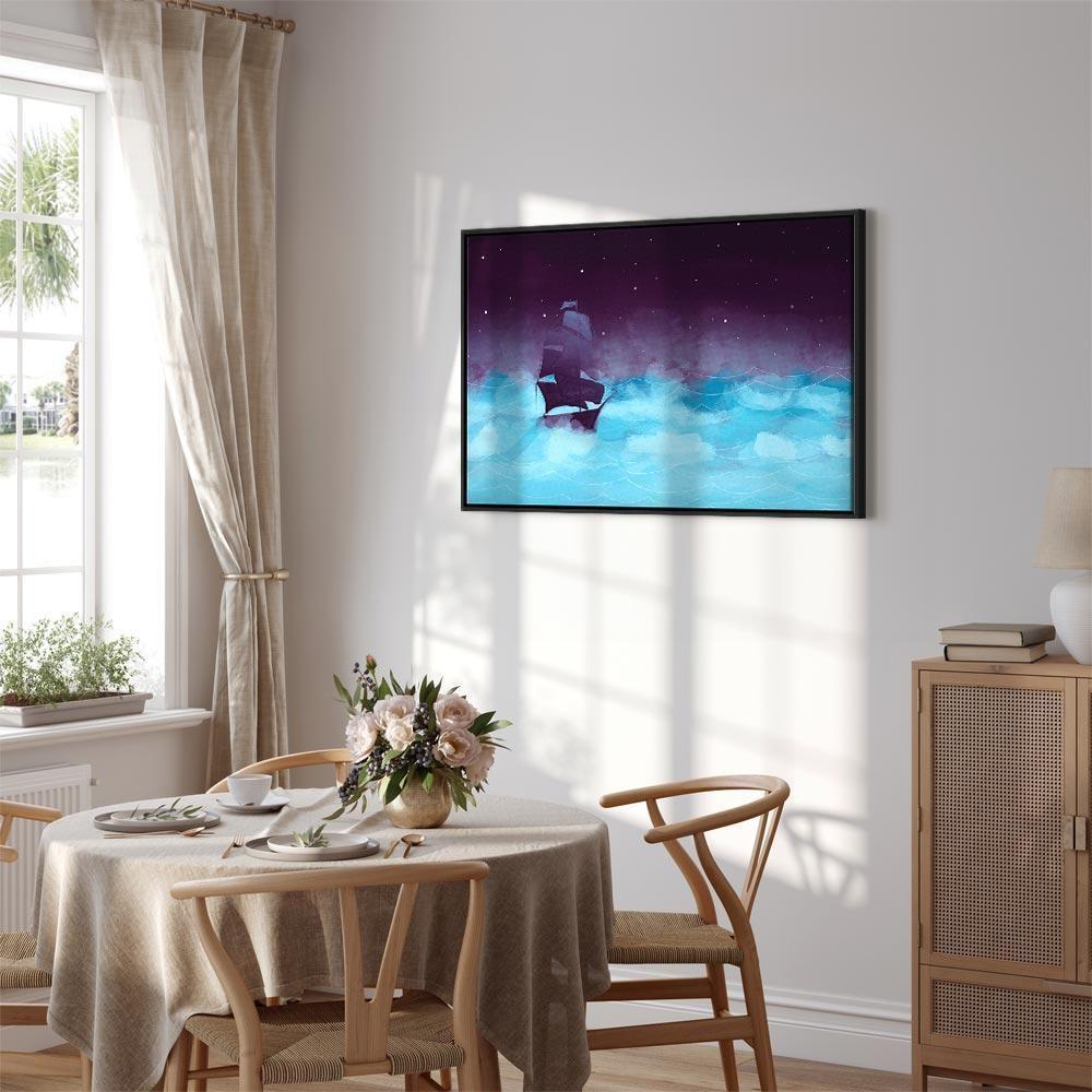 Obraz - Nocne fale (1-częściowy) szeroki - trzeci wariant