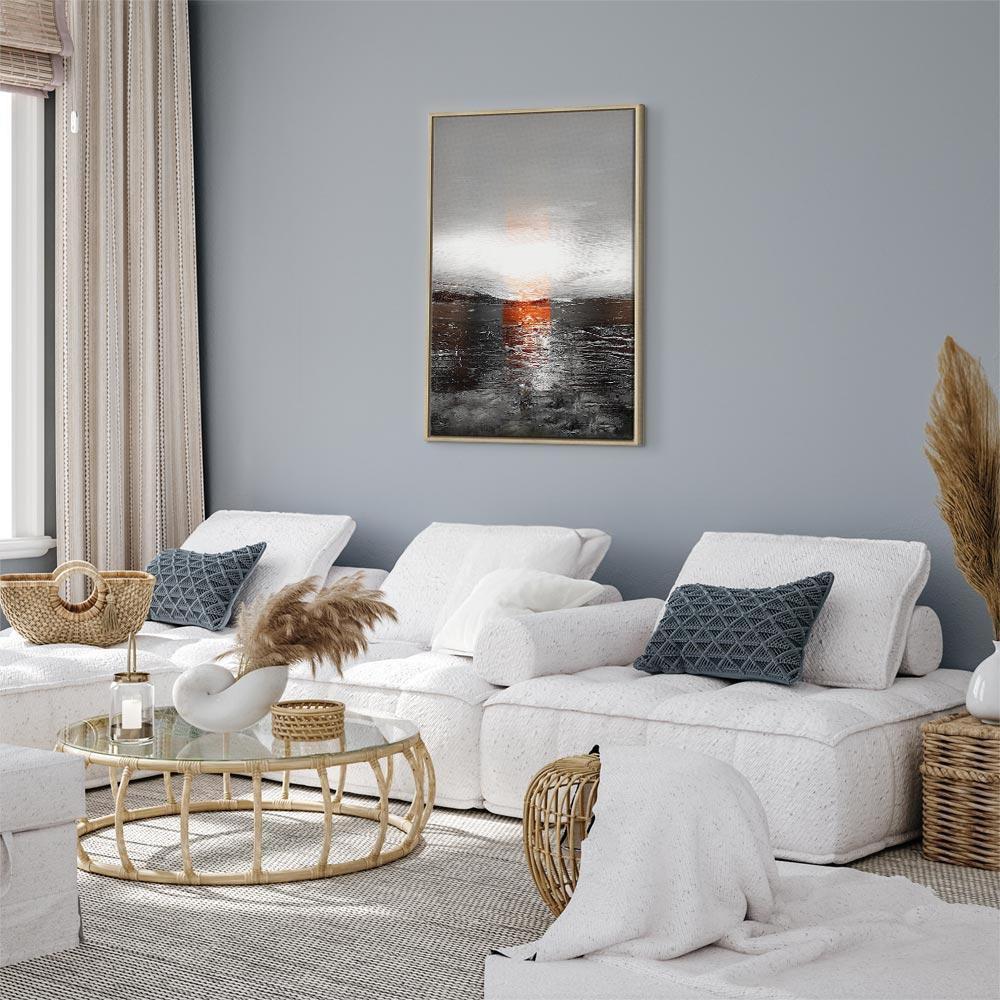 Obraz - Odbicie barw (1-częściowy) - zachód słońca w malowanej abstrakcji tła