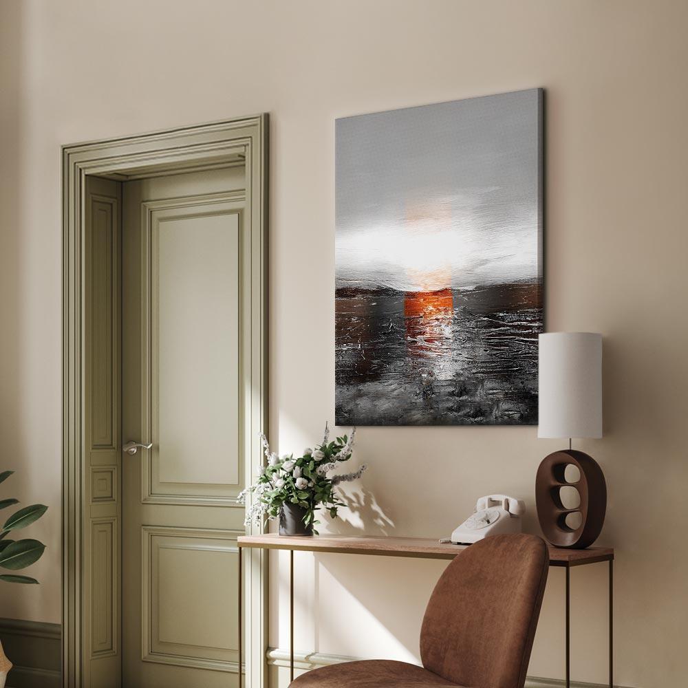 Obraz - Odbicie barw (1-częściowy) - zachód słońca w malowanej abstrakcji tła