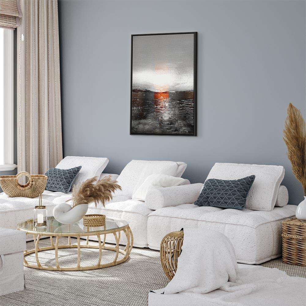 Obraz - Odbicie barw (1-częściowy) - zachód słońca w malowanej abstrakcji tła