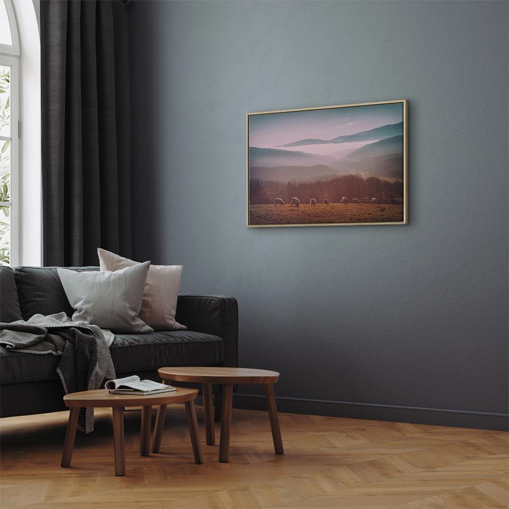 Obraz - Owce na tle górskiego krajobrazu (1-częściowy) - zwierzęta w naturze