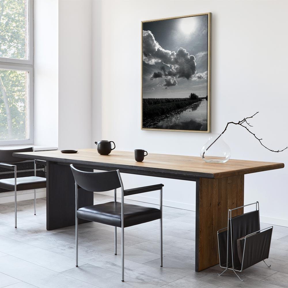 Obraz - Słońce nad chmurami (1-częściowy) - odbicie nieba w wodzie na polu