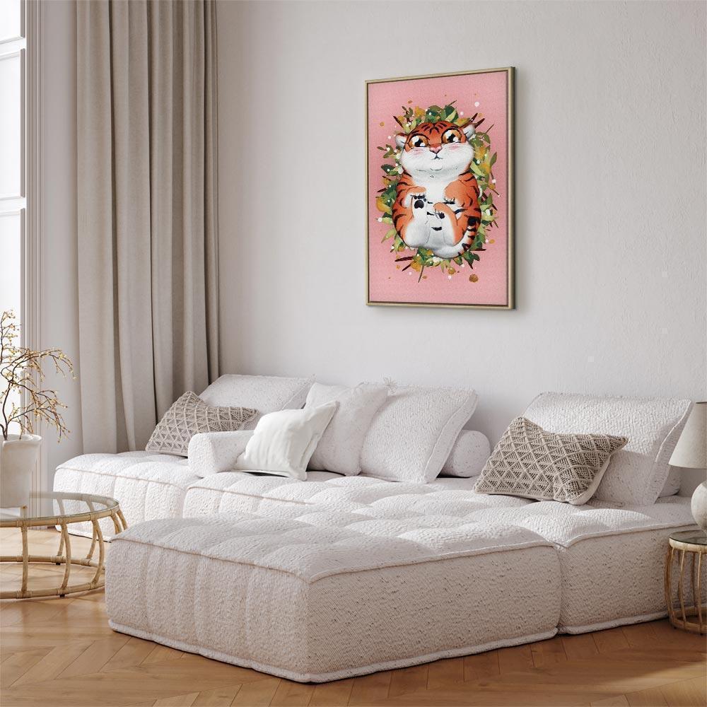 Obraz - Tygrysek na trawie (1-częściowy) pionowy