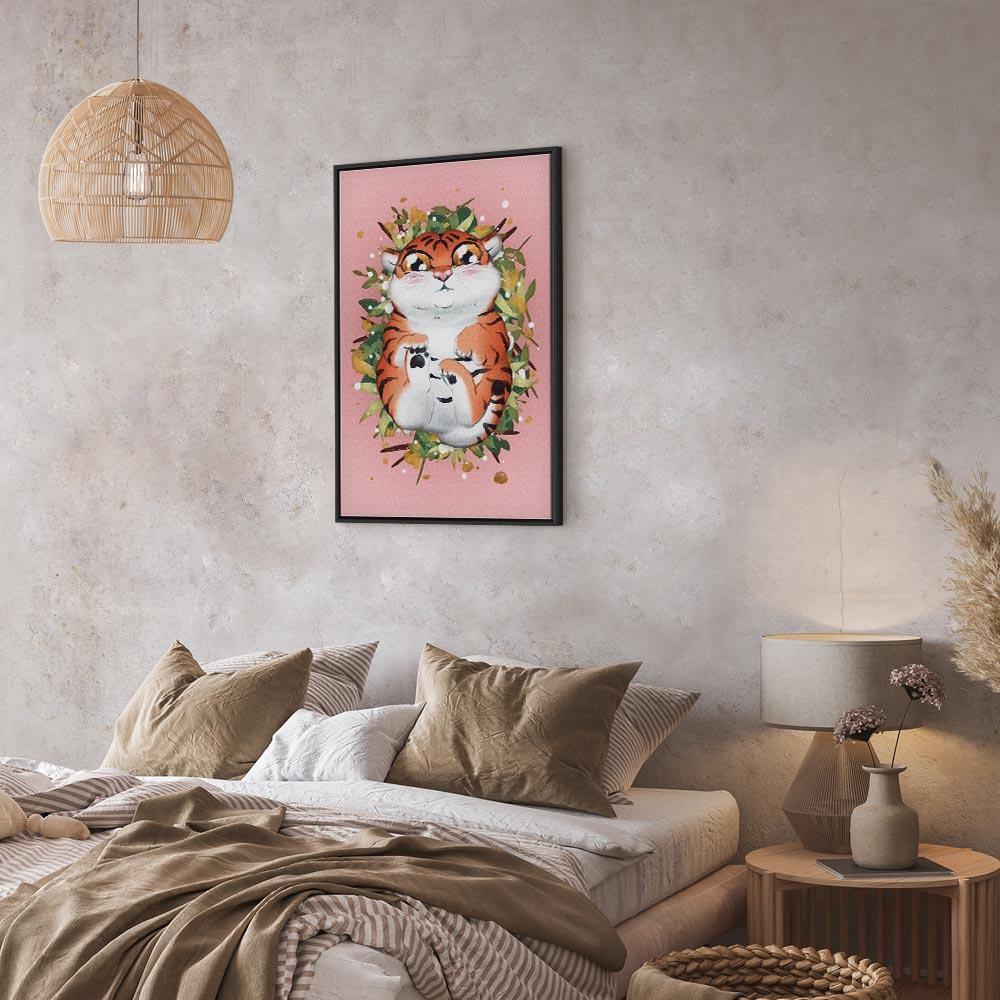 Obraz - Tygrysek na trawie (1-częściowy) pionowy