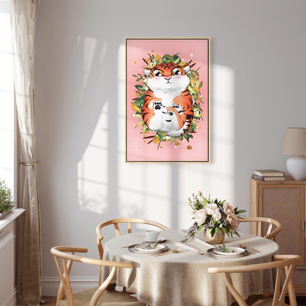 Obraz - Tygrysek na trawie (1-częściowy) pionowy