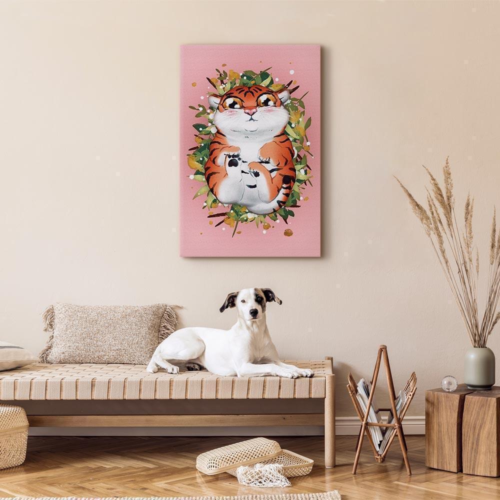 Obraz - Tygrysek na trawie (1-częściowy) pionowy