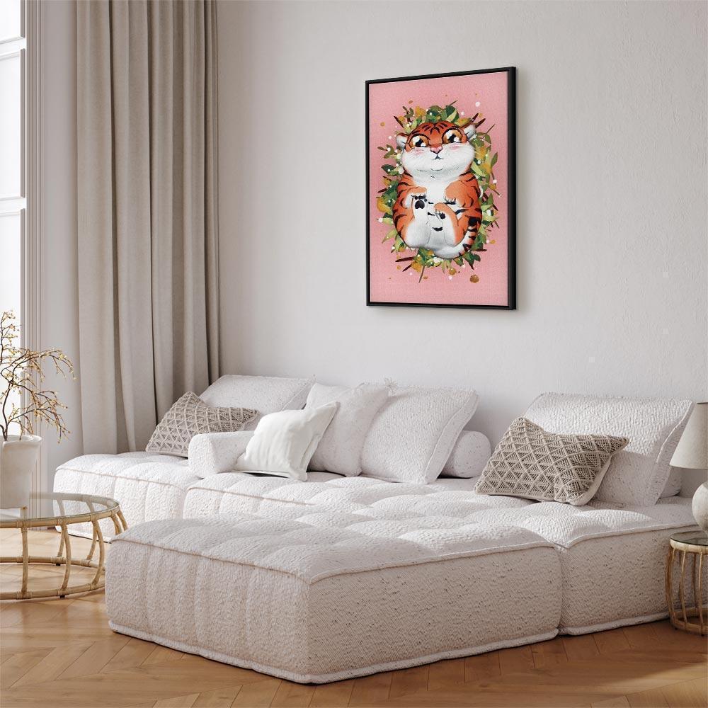 Obraz - Tygrysek na trawie (1-częściowy) pionowy