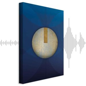 Obraz - W cieniu klasycznego błękitu (1-częściowy) - złote koło w abstrakcji