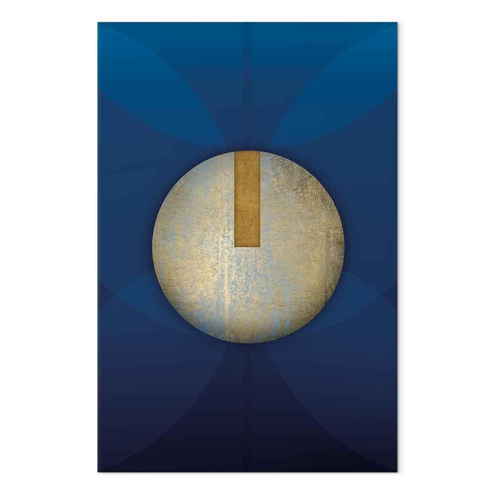 Obraz - W cieniu klasycznego błękitu (1-częściowy) - złote koło w abstrakcji