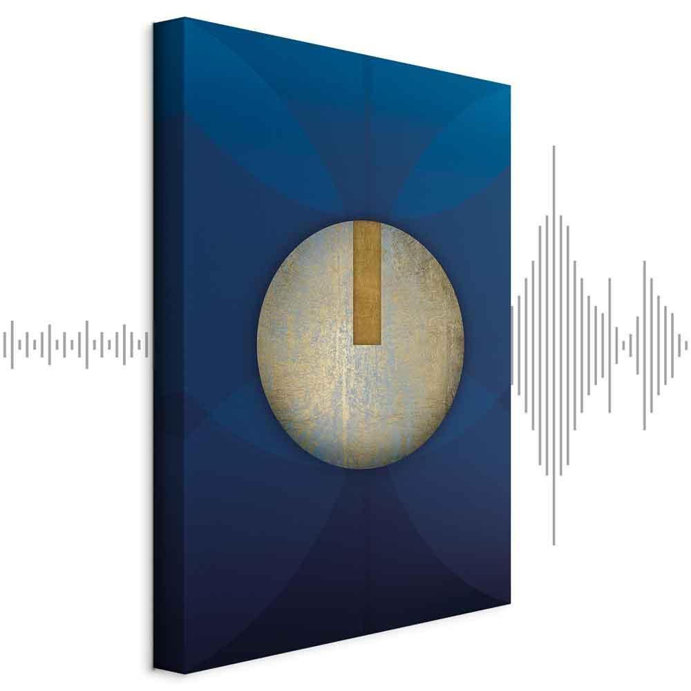 Obraz - W cieniu klasycznego błękitu (1-częściowy) - złote koło w abstrakcji