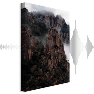 Obraz - W sercu górskiego pejzażu (1-częściowy) - chmury między skałami