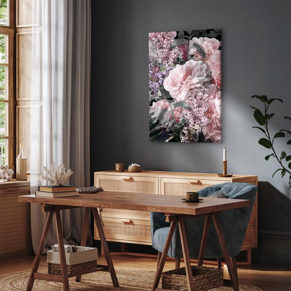 Obraz - Wśród kwiatów (1-częściowy) - rozkwitające rośliny w kolorach natury