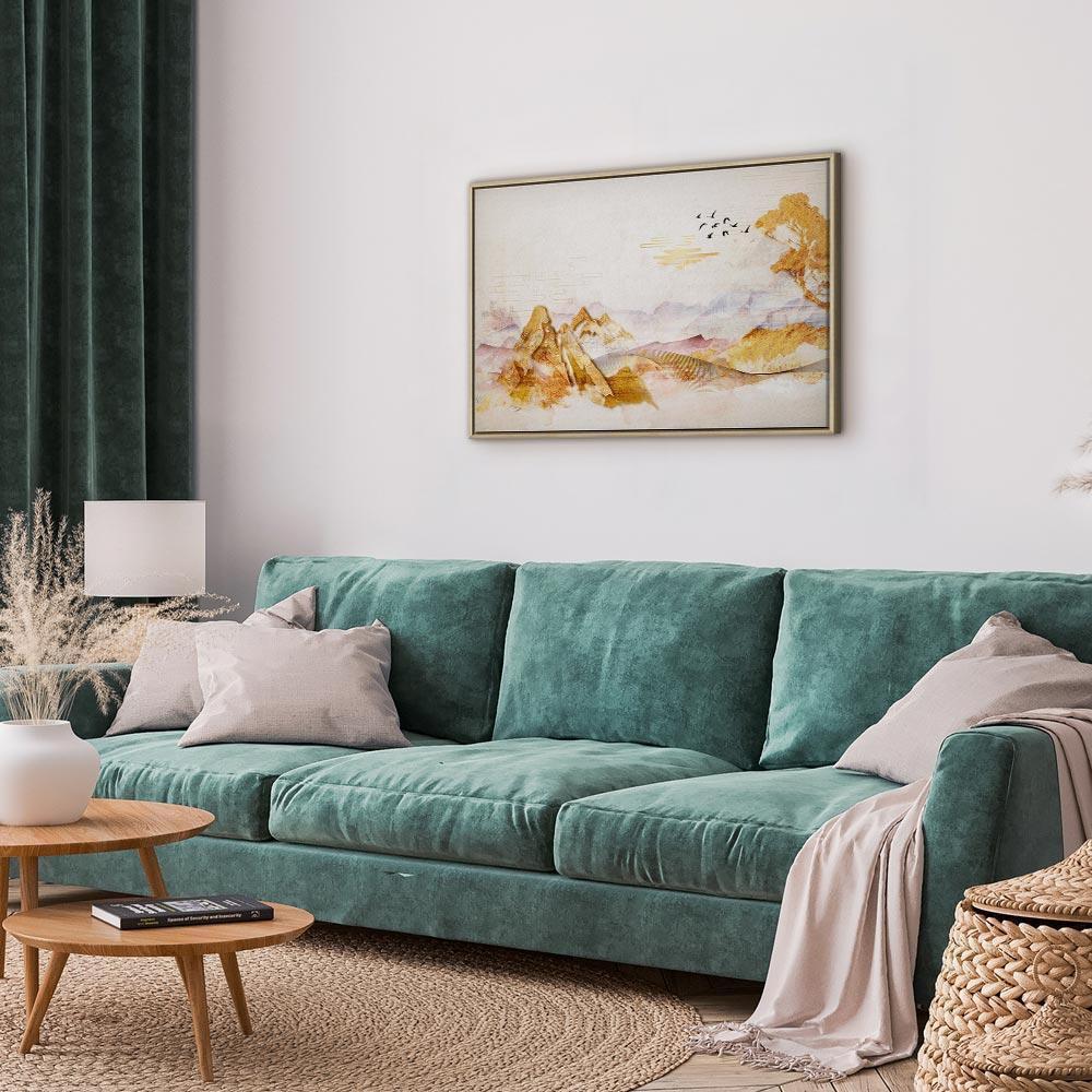 Obraz - Złote góry (1-częściowy) szeroki