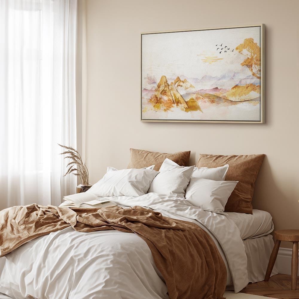 Obraz - Złote góry (1-częściowy) szeroki