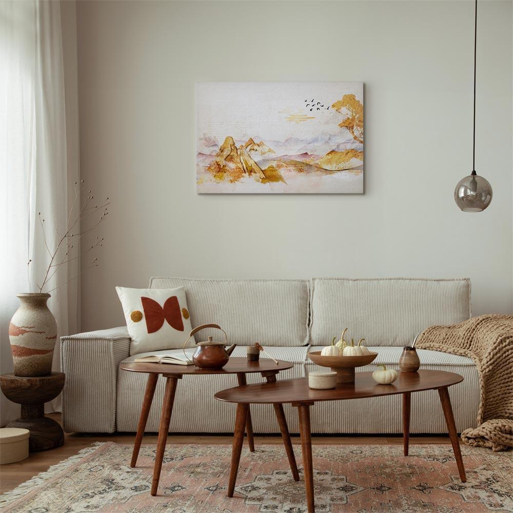 Obraz - Złote góry (1-częściowy) szeroki