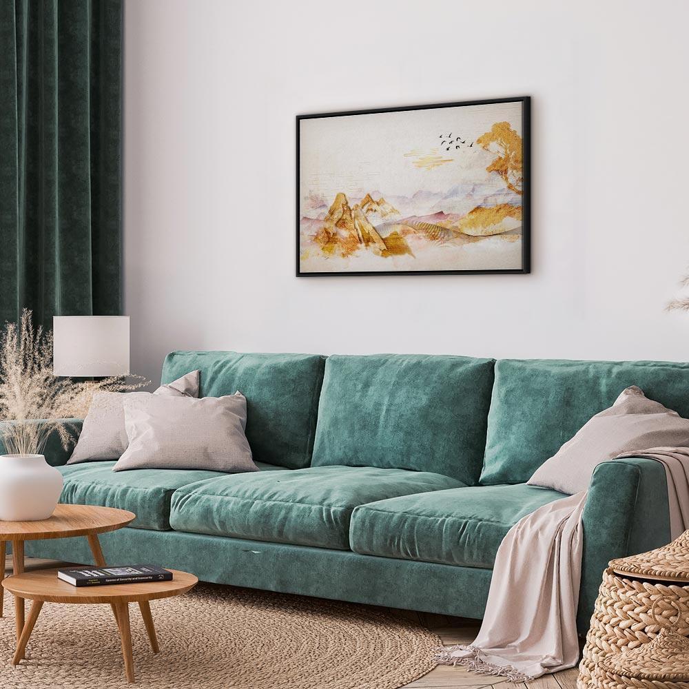 Obraz - Złote góry (1-częściowy) szeroki