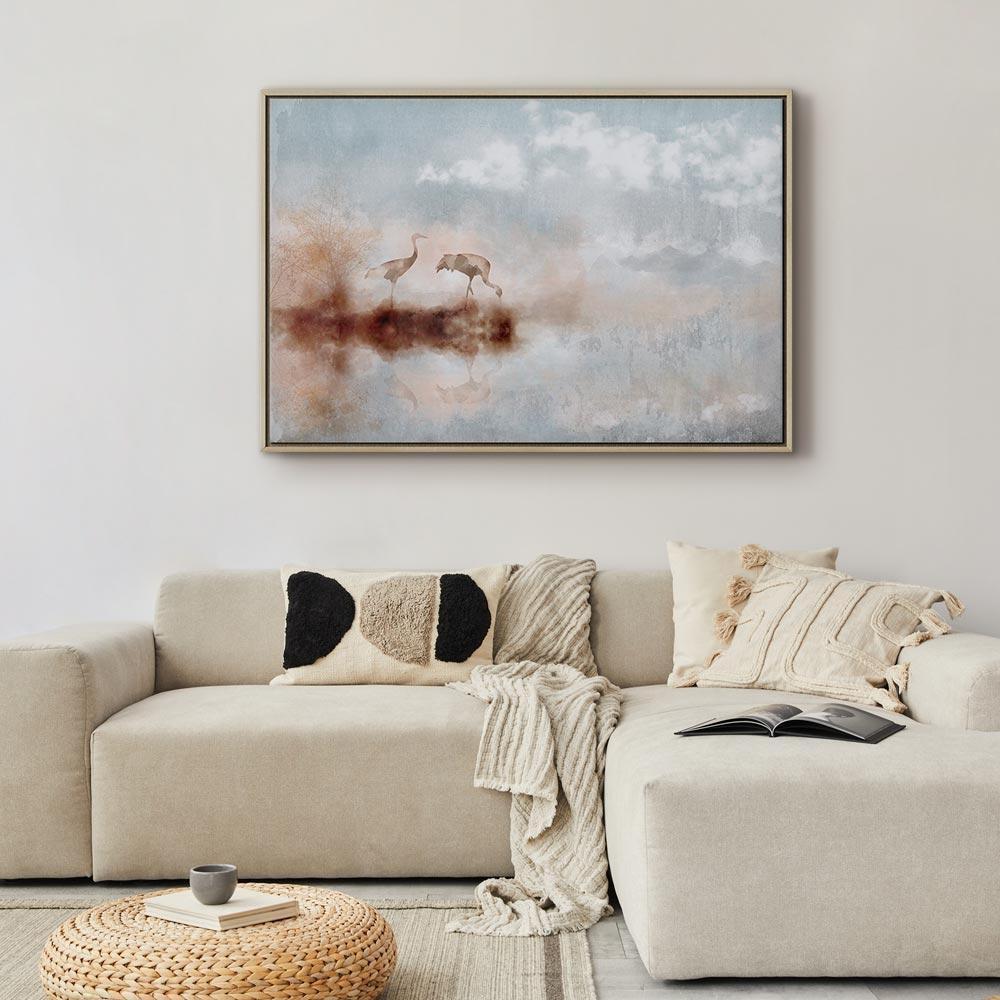 Obraz - Żurawie o poranku (1-częściowy) szeroki