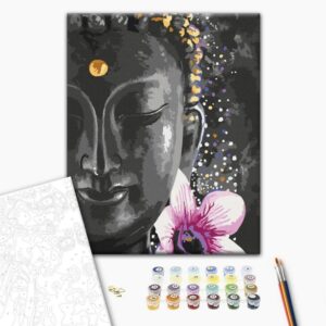 Obraz do samodzielnego malowania - Budda i kwiat
