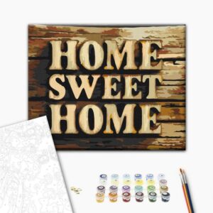 Obraz do samodzielnego malowania - Drewniane home