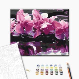 Obraz do samodzielnego malowania - Fioletowa orchidea