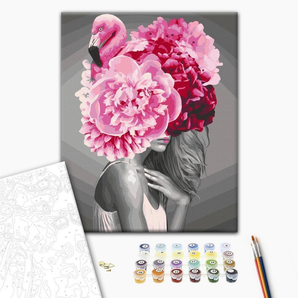 Obraz do samodzielnego malowania - Flamingo Girl