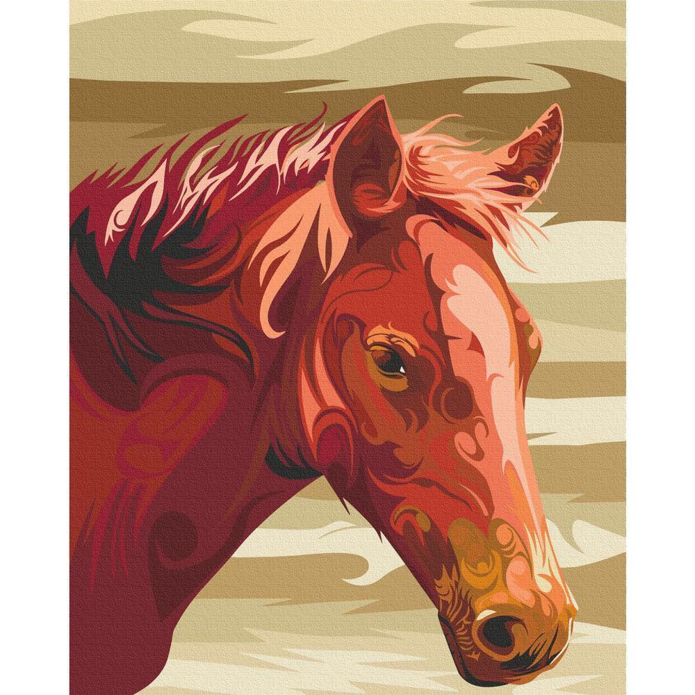 Obraz do samodzielnego malowania - Gniady koń