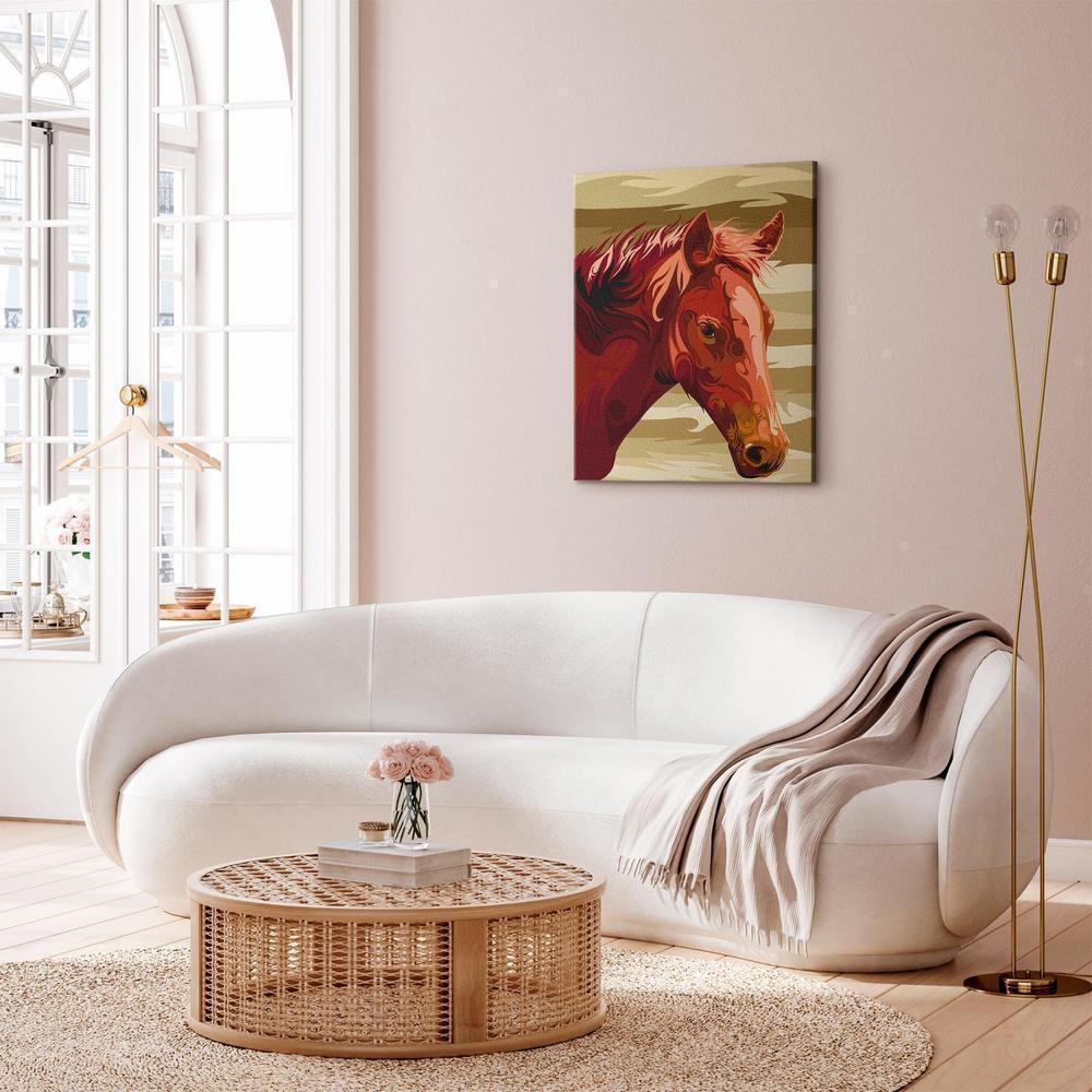 Obraz do samodzielnego malowania - Gniady koń