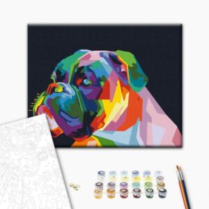 Obraz do samodzielnego malowania - Kolorowy bokser