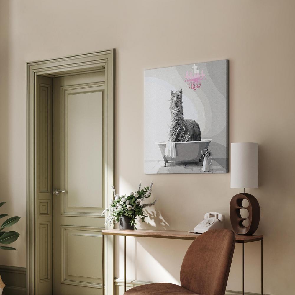 Obraz do samodzielnego malowania - Lama w wannie